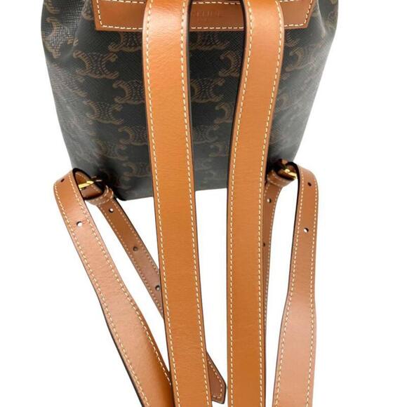 CELINE Brown Coated Canvas Backpack - Picture 10 of 16